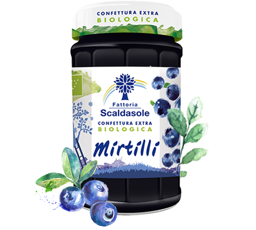 Barattolo Confettura di Mirtilli 240gr Scaldasole Bio