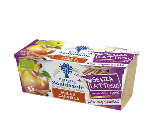 Confezione Yogurt Senza Lattosio Mela e Cannella 125gr Biologico Scaldasole